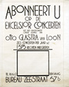 <h1>Cornelis van der Sluys (1881-1944)</h1>Abonneert U op de Excelsior Concerten Den Haag olv Otto Glastra van Loon <br /><b>341 | A-/B+ | Cornelis van der Sluys (1881-1944) - Abonneert U op de Excelsior Concerten Den Haag olv Otto Glastra van Loon  | € 650 - 1200</b>