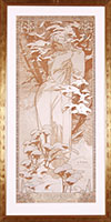 <h1>Alphonse Mucha (1860-1939)</h1>F. Champenois Paris The Seasons variant on silk<br /><b>531 | B/B+ | Alphonse Mucha (1860-1939) - F. Champenois Paris The Seasons variant on silk | € 18000 - 30000</b>