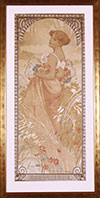 <h1>Alphonse Mucha (1860-1939)</h1>F. Champenois Paris The Seasons variant on silk<br /><b>531 | B/B+ | Alphonse Mucha (1860-1939) - F. Champenois Paris The Seasons variant on silk | € 18000 - 30000</b>