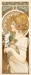 <h1>Alphonse Mucha (1860-1939)</h1>Plume et Primevère (Quill en Primrose)<br /><b>1124 | A- | Alphonse Mucha (1860-1939) - Plume et Primevère (Quill en Primrose) | € 9000 - 22000</b>