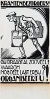 <h1> Albert P. Hahn jr. (1894-1953) </h1>Krantenbezorgers! Organiseert U!<br /><b>10 | A- |  Albert P. Hahn jr. (1894-1953)  - Krantenbezorgers! Organiseert U! | &euro; 60 - 120</b>